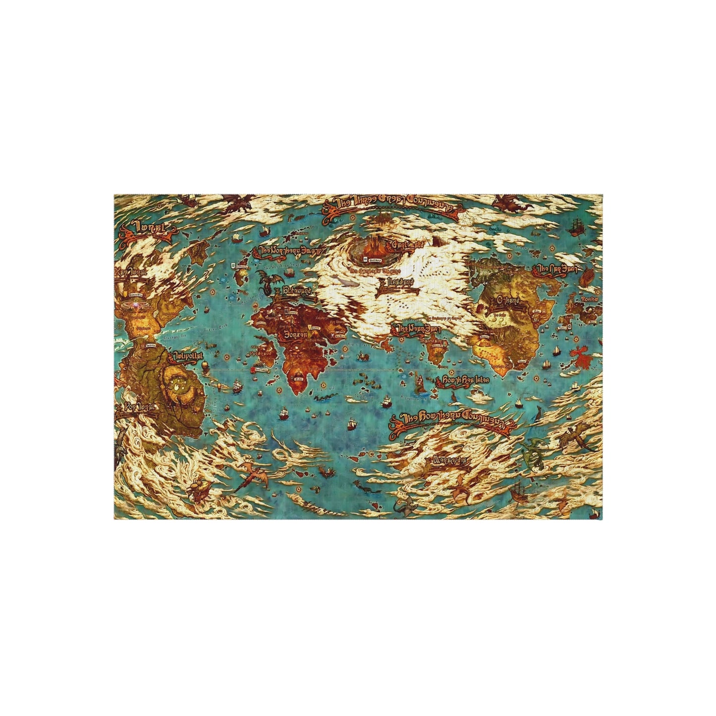 World map Hydaelyn Etheirys Dawntrail - FFXIV Outdoor Rug 24'' to 84''