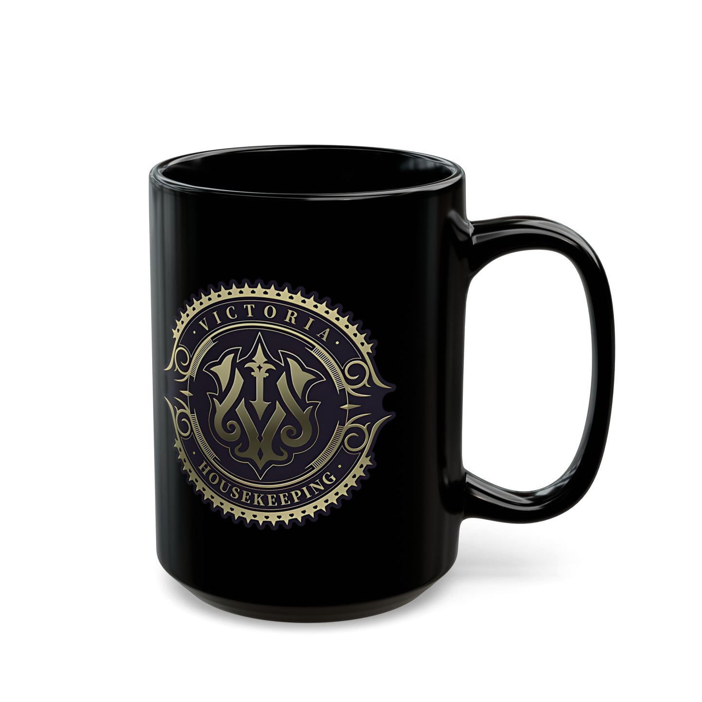 Victoria Housekeeping from ZZZ 11oz & 15oz Black Mug