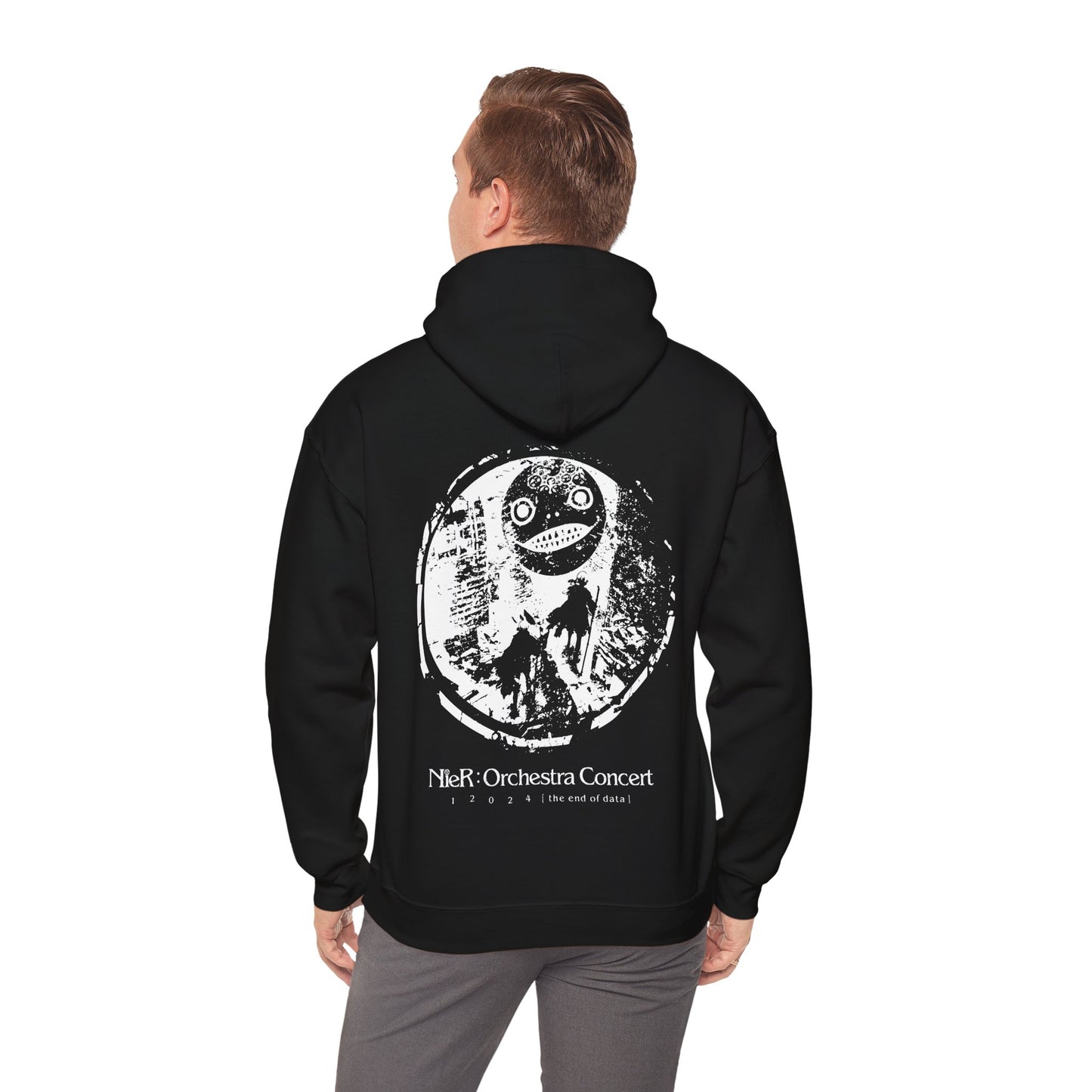 NieR Orchestra Concert design - Emil / Yoko Taro mask 2B & 9S hoodie unisex