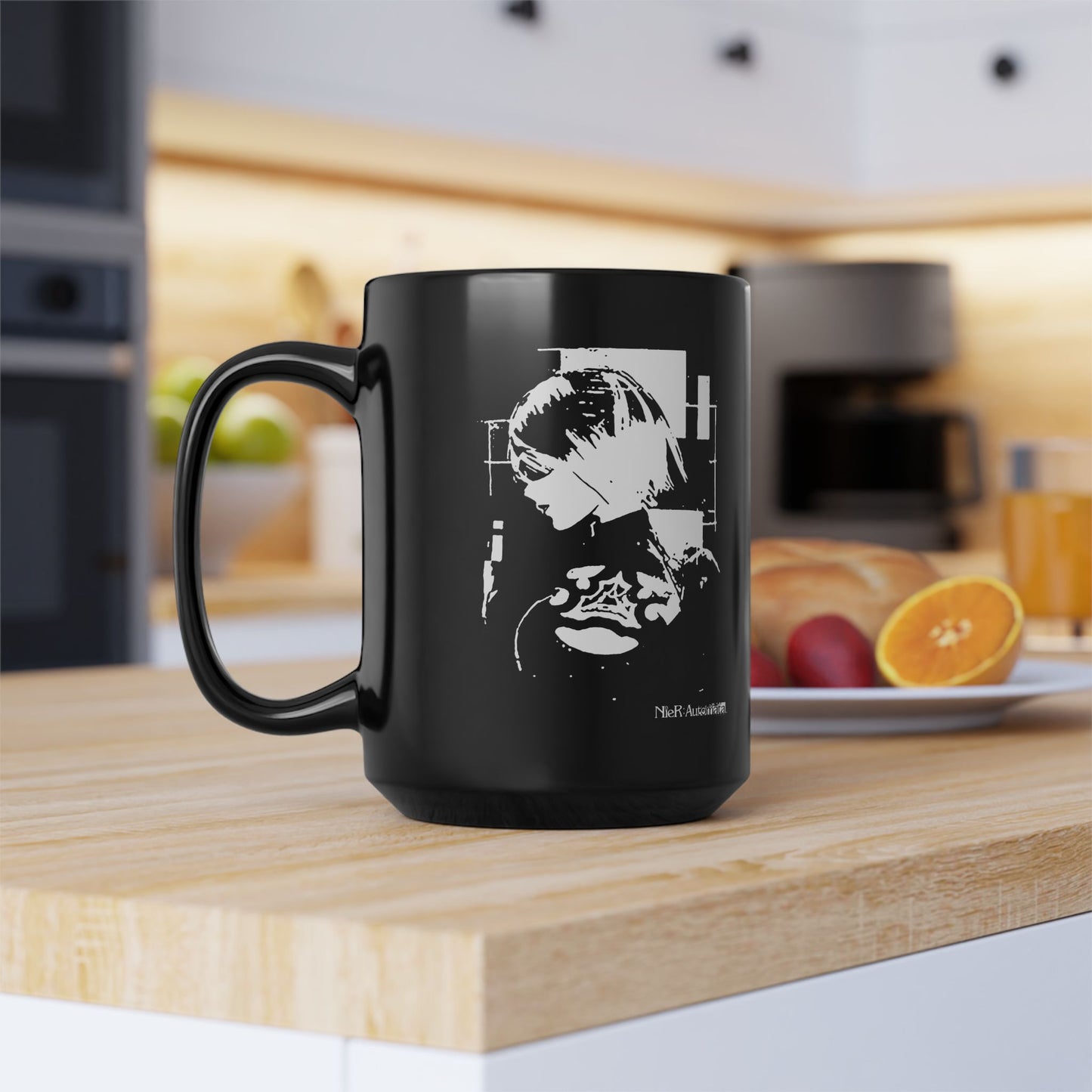 NieR Automata 2B YoRHa 11 & 15oz Black Mug