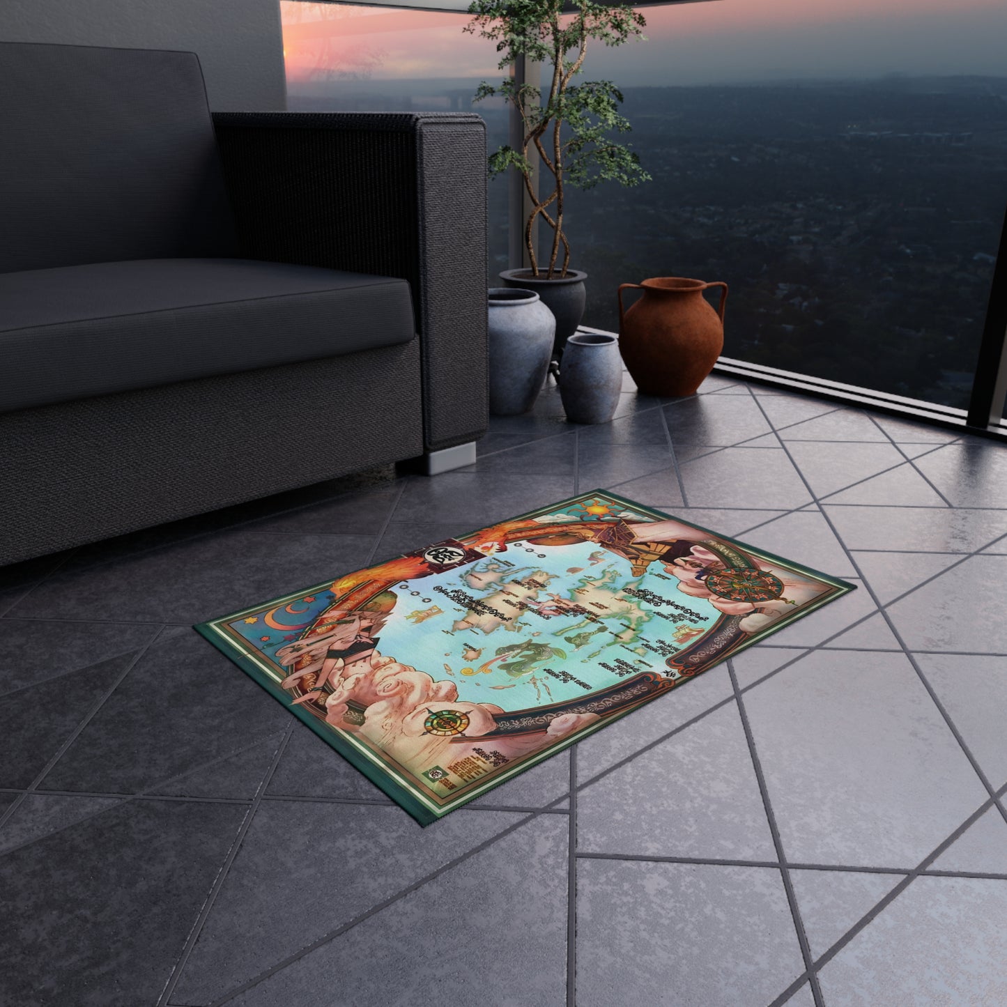 Spira Map - Final Fantasy X Outdoor Rug 24'' to 84''
