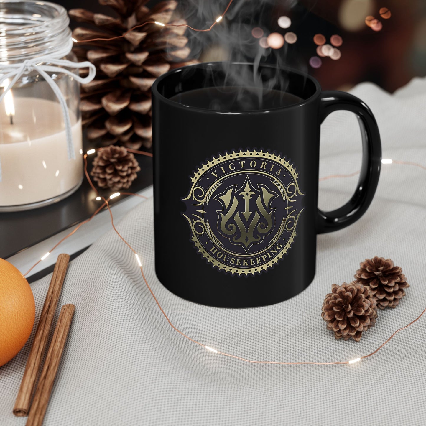Victoria Housekeeping from ZZZ 11oz & 15oz Black Mug