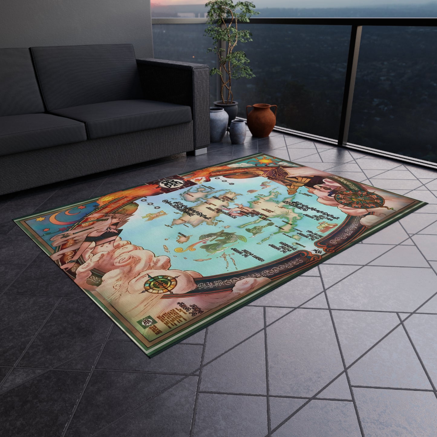 Spira Map - Final Fantasy X Outdoor Rug 24'' to 84''