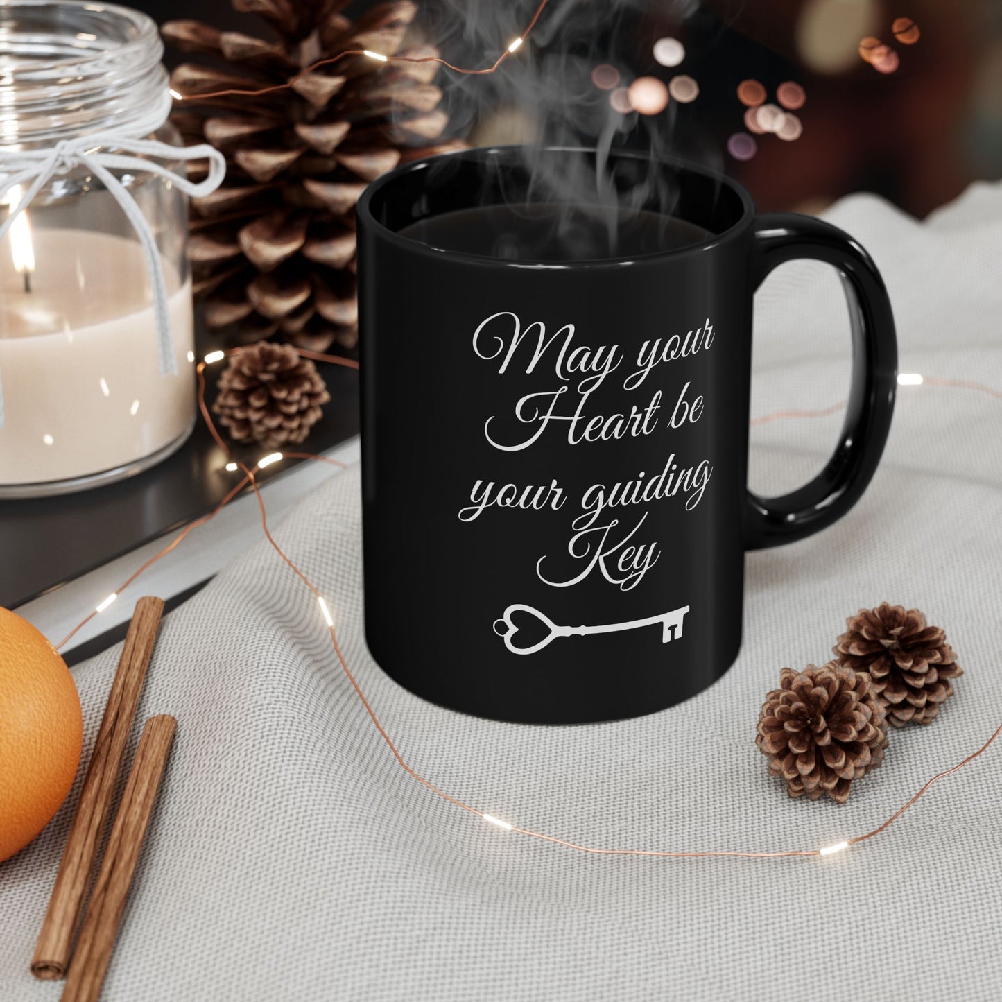 May your Heart be your guiding Key - Kingdom Hearts 11 & 15oz Black Mug