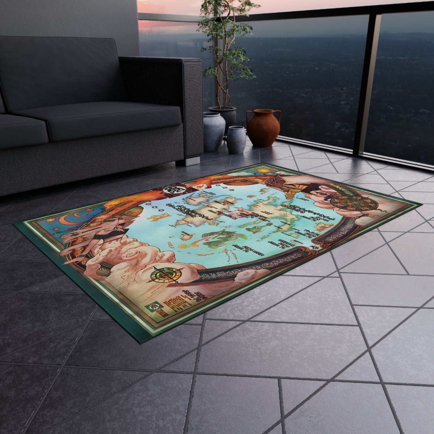 Spira Map - Final Fantasy X Outdoor Rug 24'' to 84''