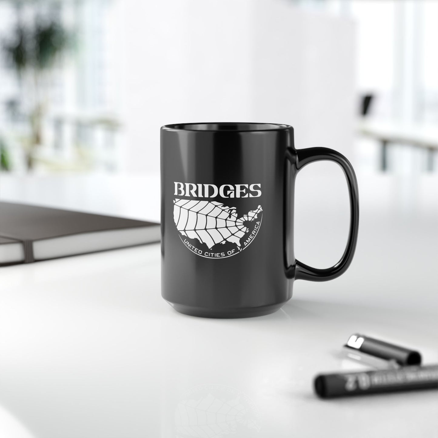 Death Stranding Bridges UCA - 11oz & 15oz Black Mug