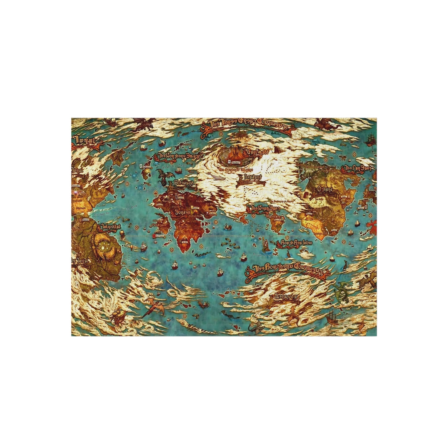 World map Hydaelyn Etheirys Dawntrail - FFXIV Outdoor Rug 24'' to 84''