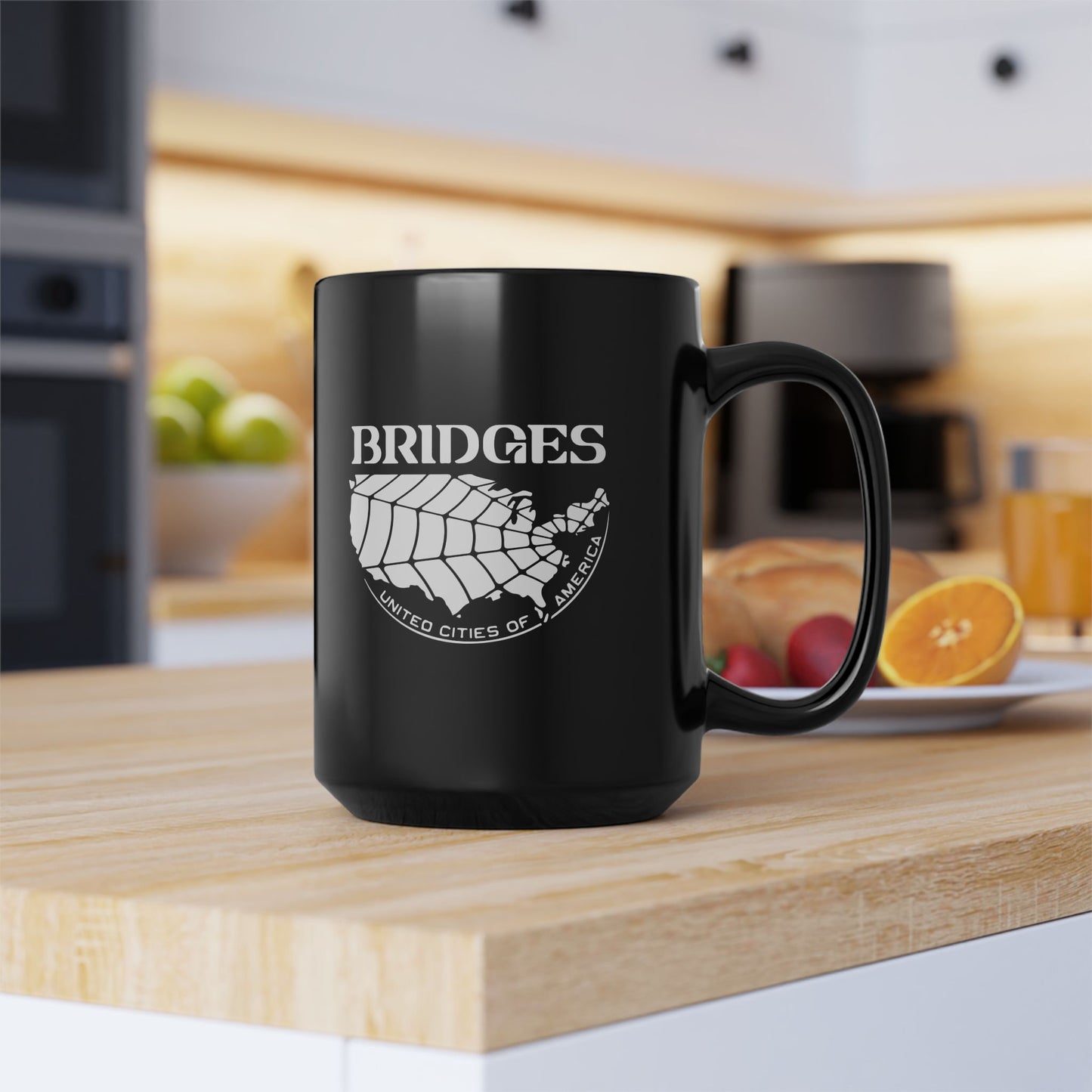 Death Stranding Bridges UCA - 11oz & 15oz Black Mug