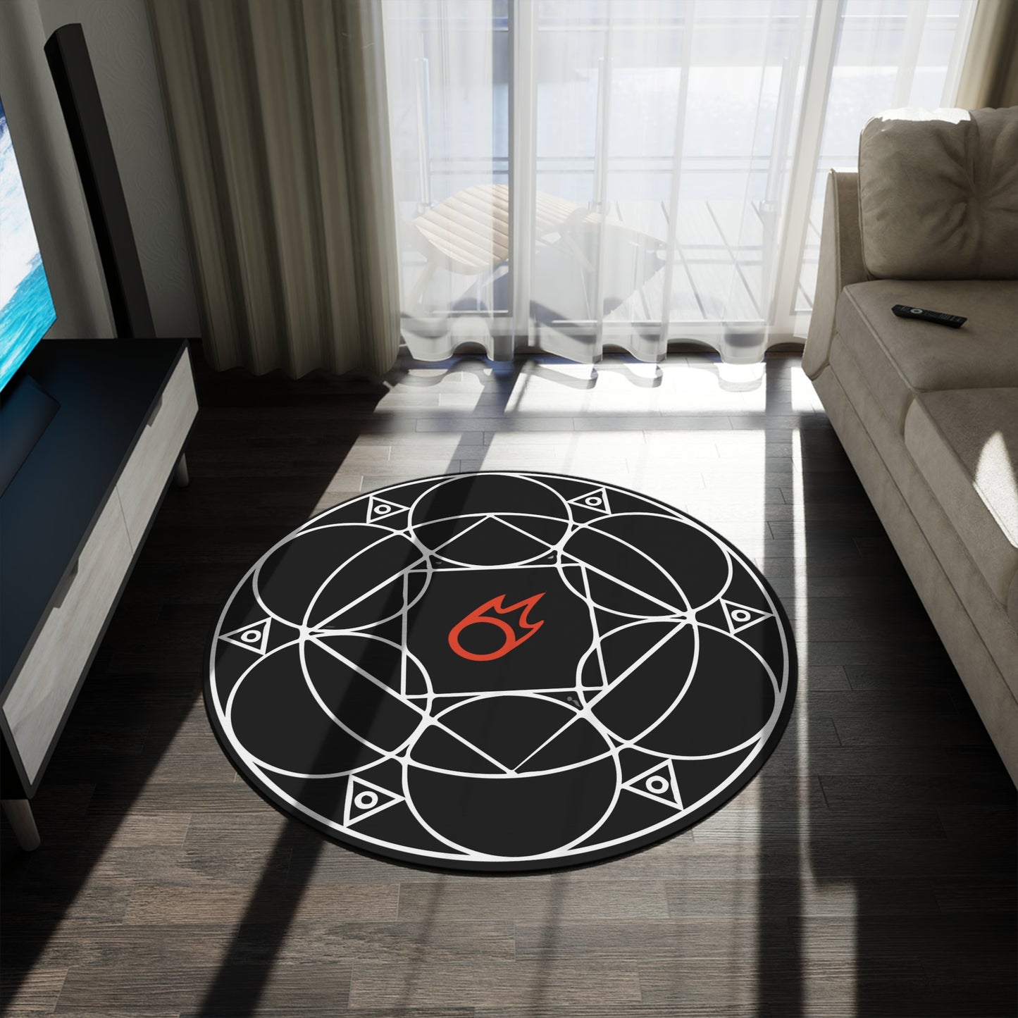 FFXIV Black Mage Ley Lines Round Rug 60''