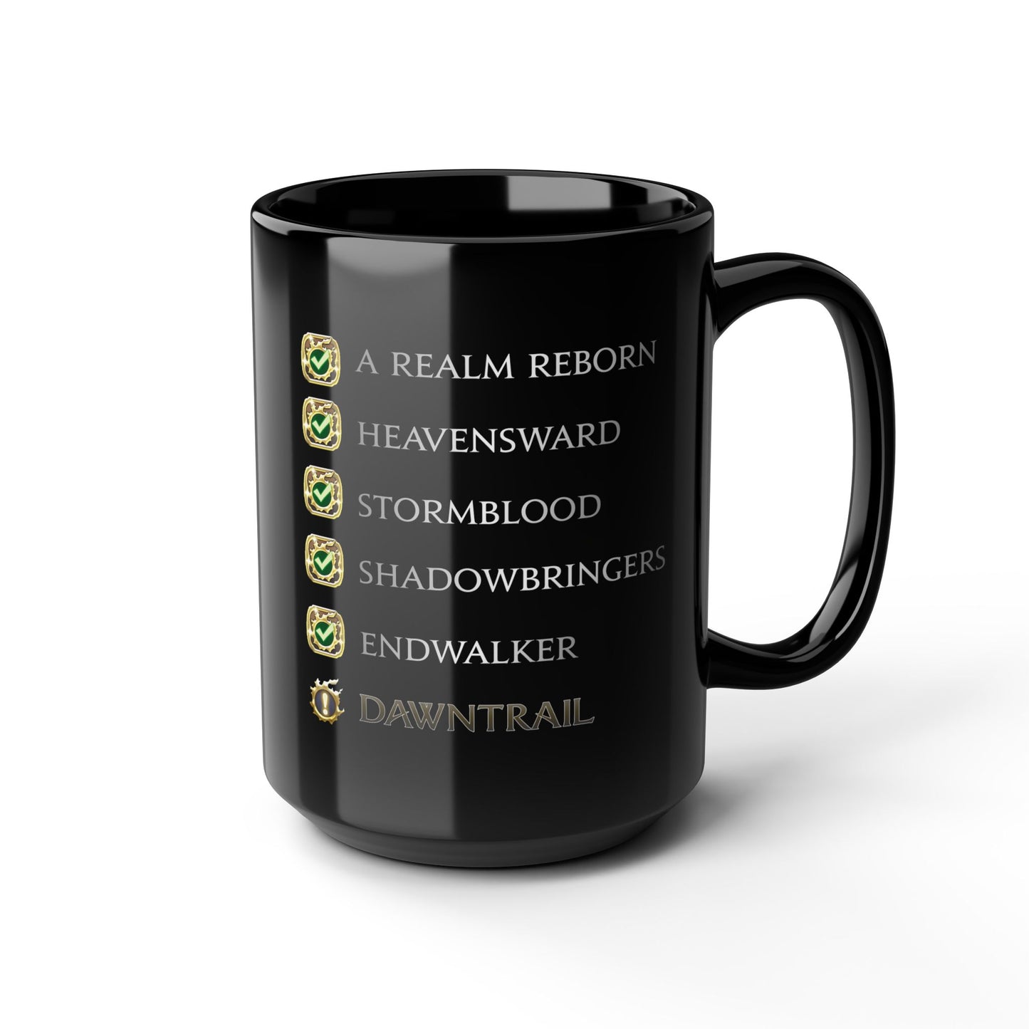The lastest MSQ FFXIV Dawntrail FFXIV 11 & 15oz Black Mug