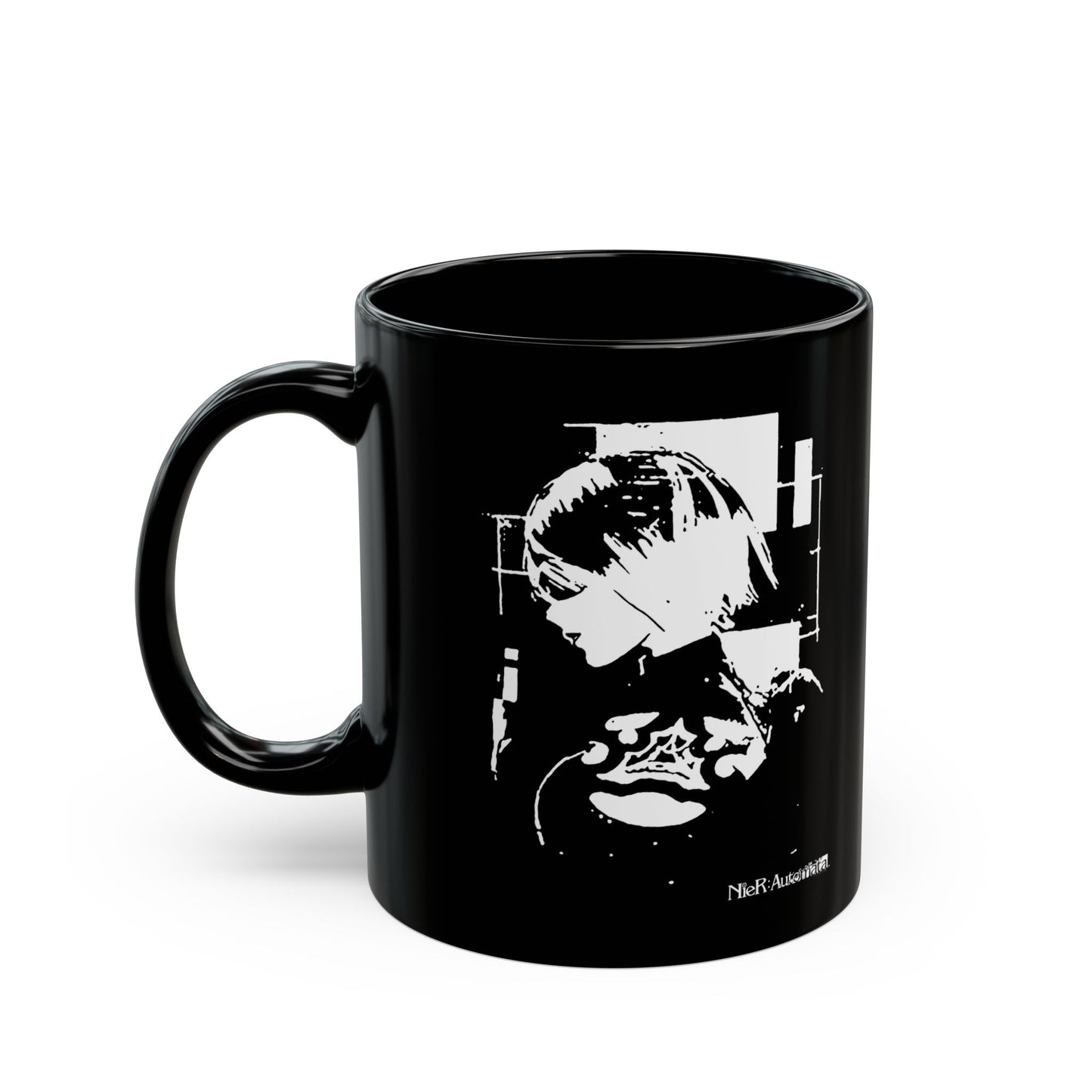 NieR Automata 2B YoRHa 11 & 15oz Black Mug