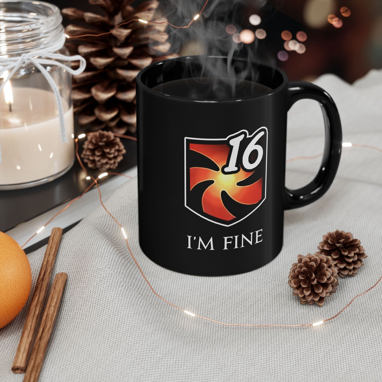 I'm fine - Vulnerability Stacks FFXIV 11oz & 15oz Black Mug