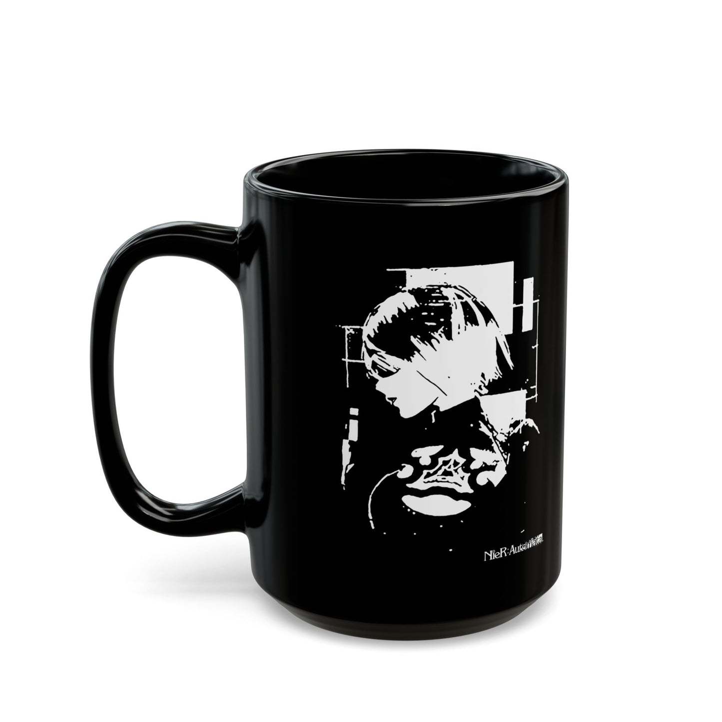 NieR Automata 2B YoRHa 11 & 15oz Black Mug