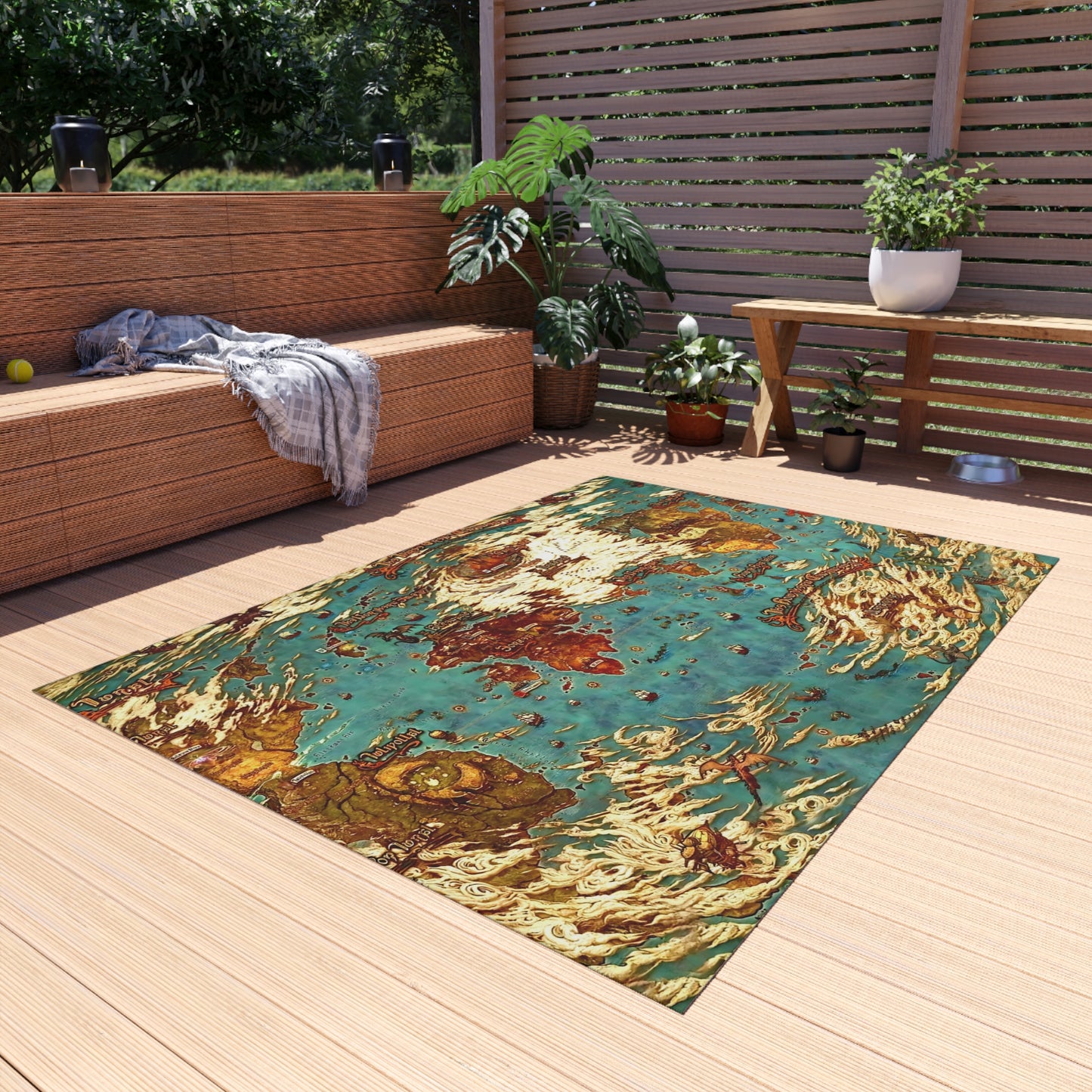 World map Hydaelyn Etheirys Dawntrail - FFXIV Outdoor Rug 24'' to 84''