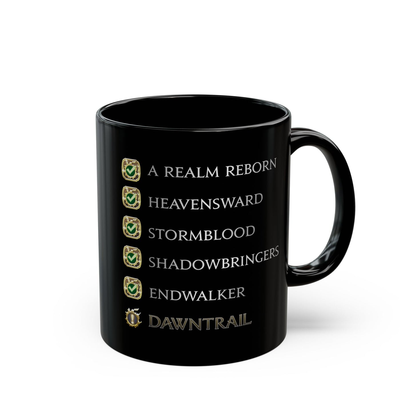 The lastest MSQ FFXIV Dawntrail FFXIV 11 & 15oz Black Mug