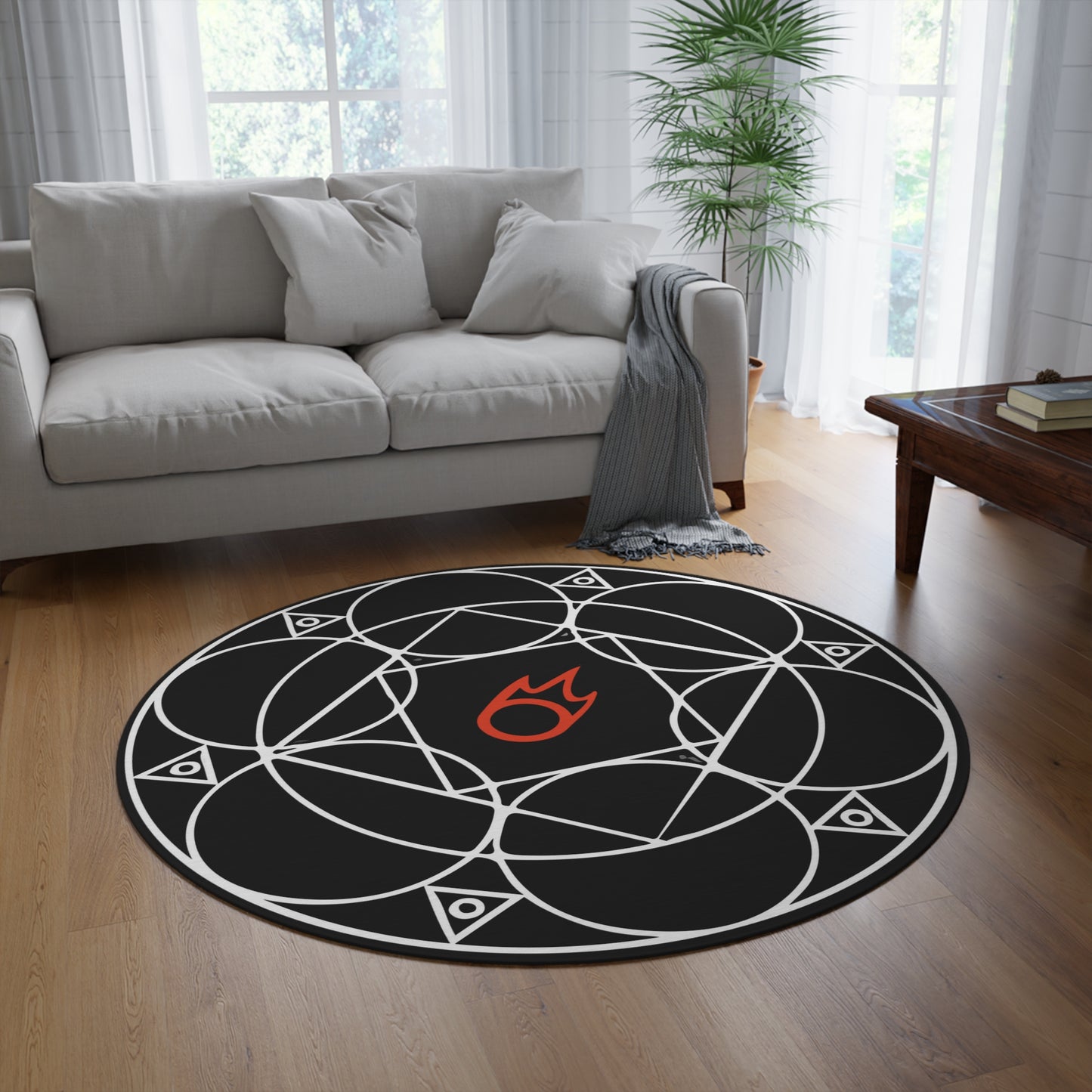 FFXIV Black Mage Ley Lines Round Rug 60''