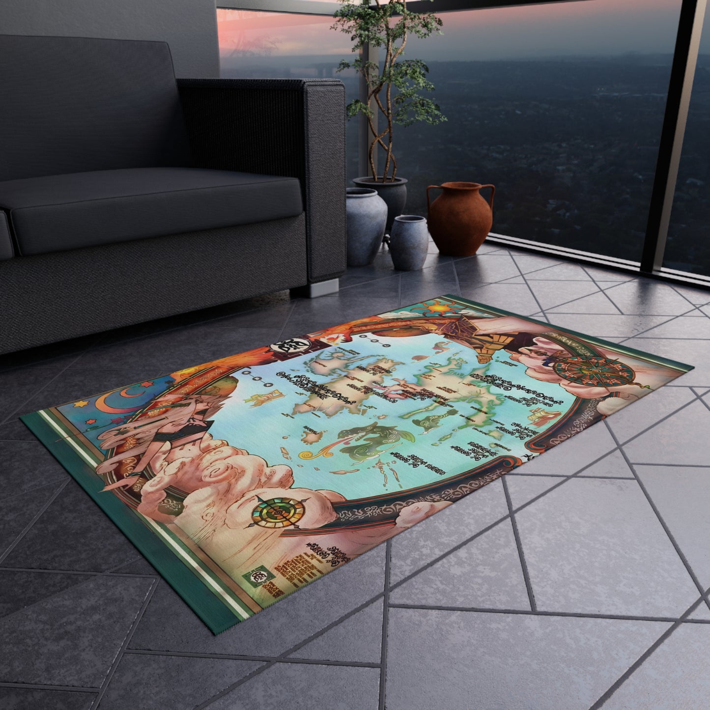 Spira Map - Final Fantasy X Outdoor Rug 24'' to 84''