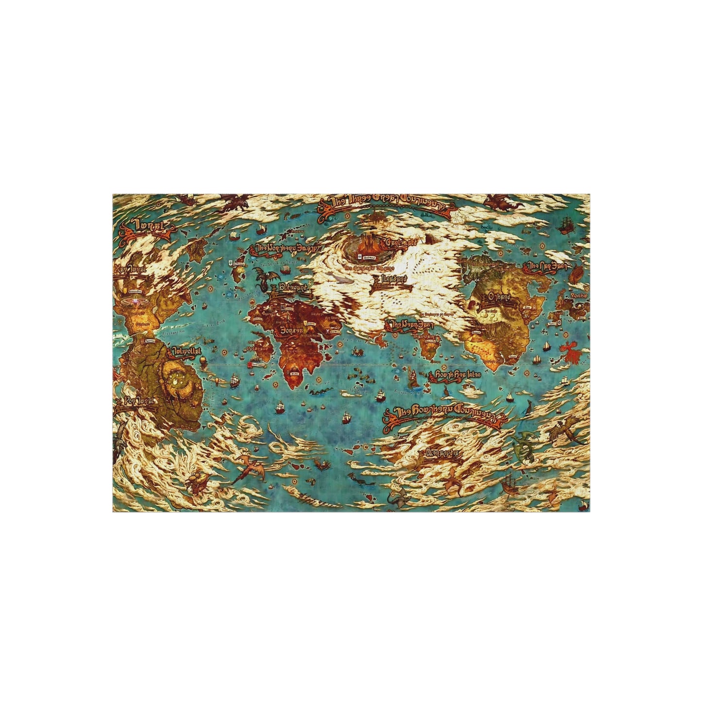 World map Hydaelyn Etheirys Dawntrail - FFXIV Outdoor Rug 24'' to 84''