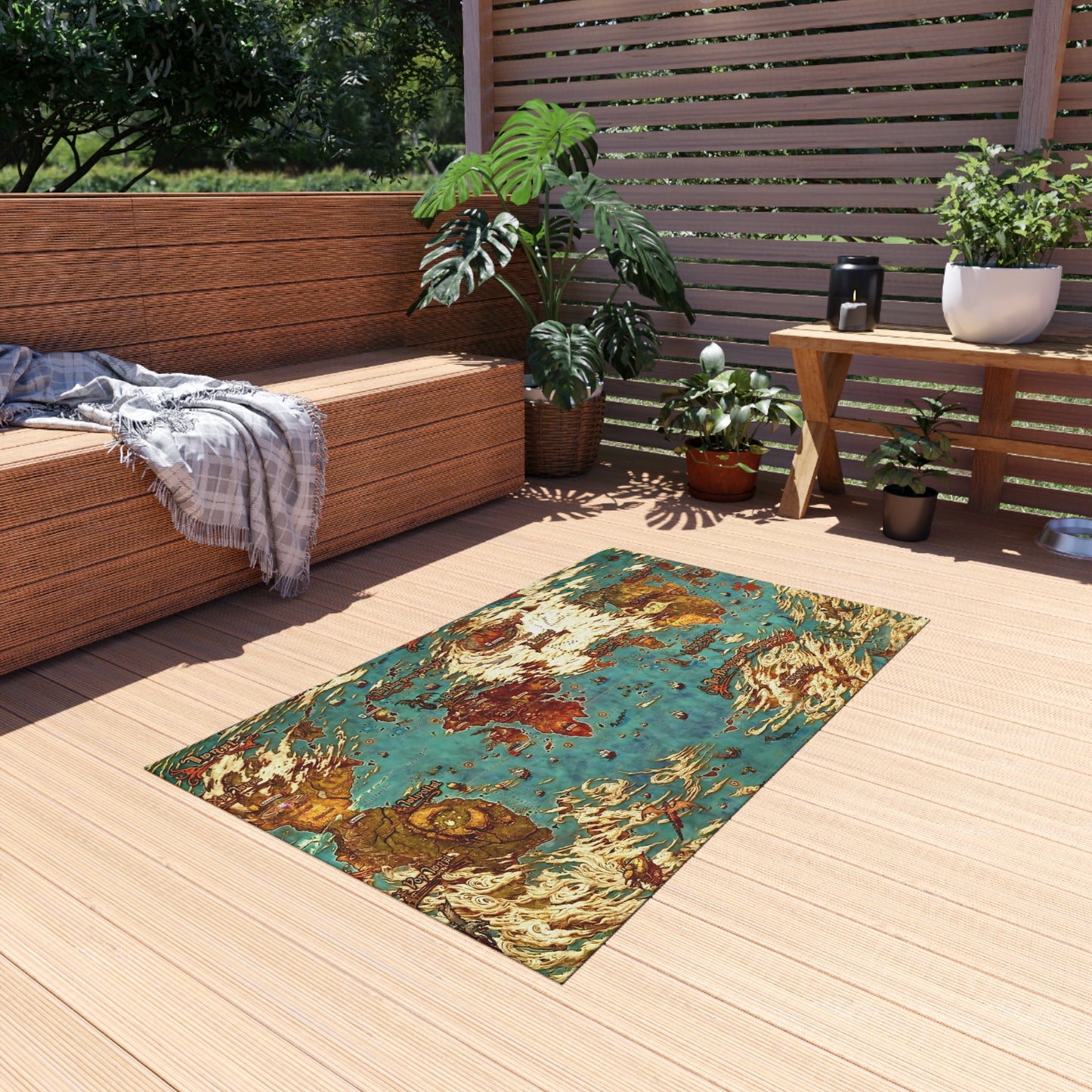 World map Hydaelyn Etheirys Dawntrail - FFXIV Outdoor Rug 24'' to 84''