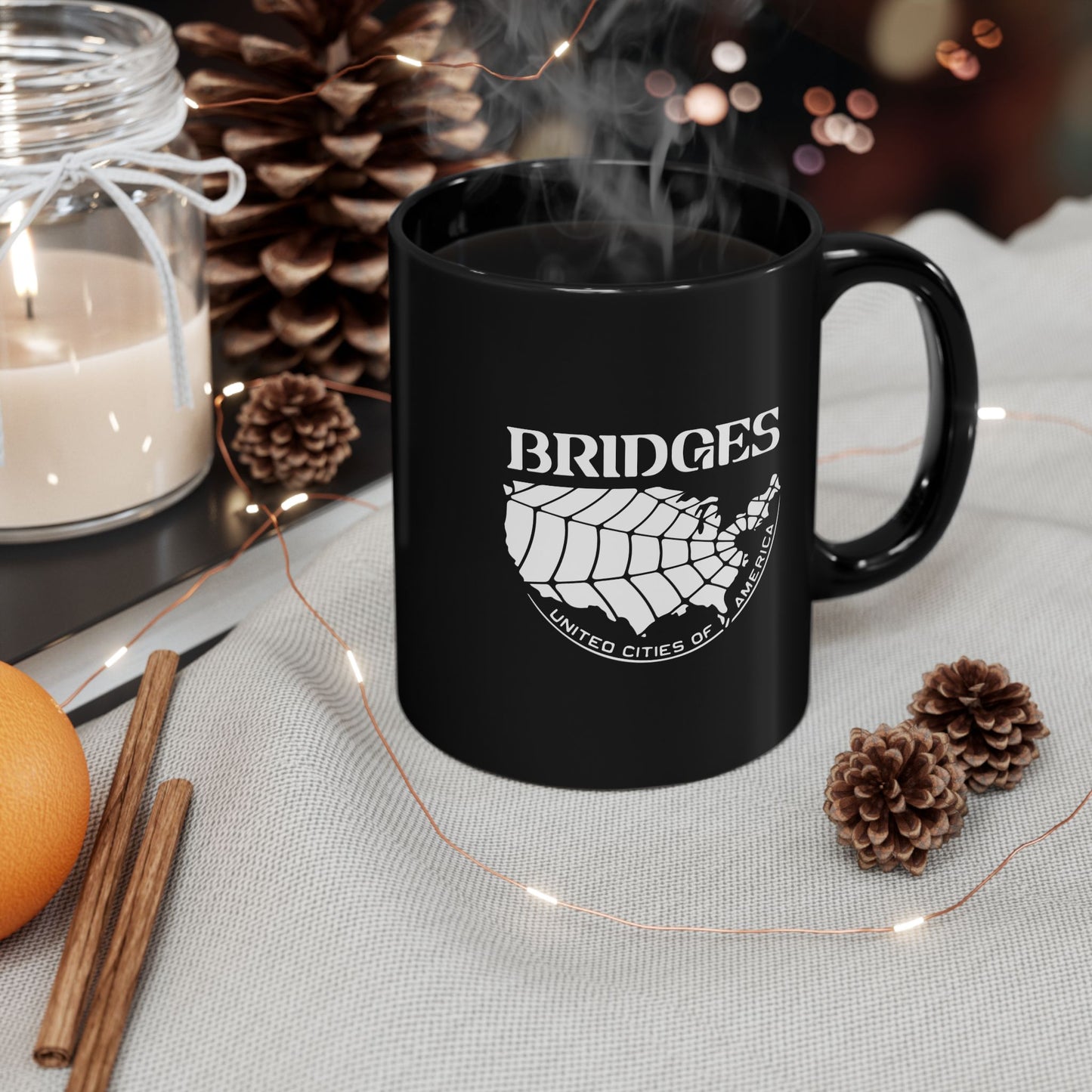 Death Stranding Bridges UCA - 11oz & 15oz Black Mug