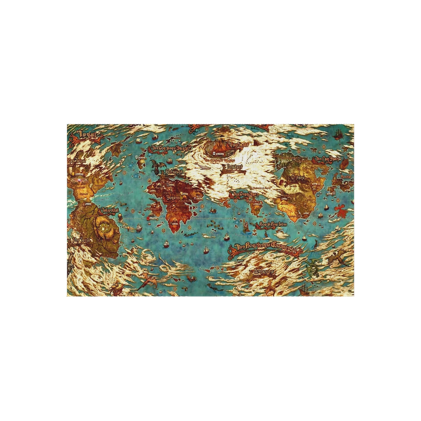 World map Hydaelyn Etheirys Dawntrail - FFXIV Outdoor Rug 24'' to 84''