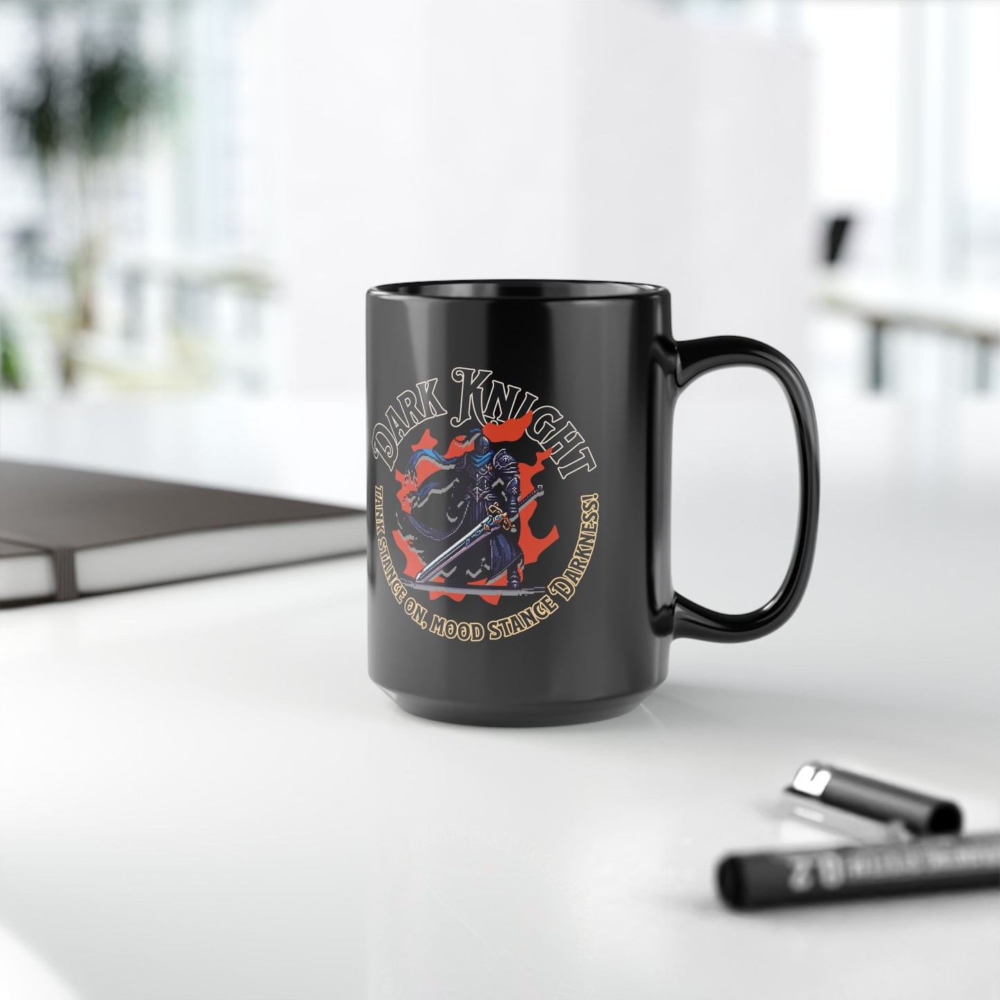 Dark Knight Tank stance on, Mood stance DARKNESS! FFXIV 11oz & 15oz Black Mug