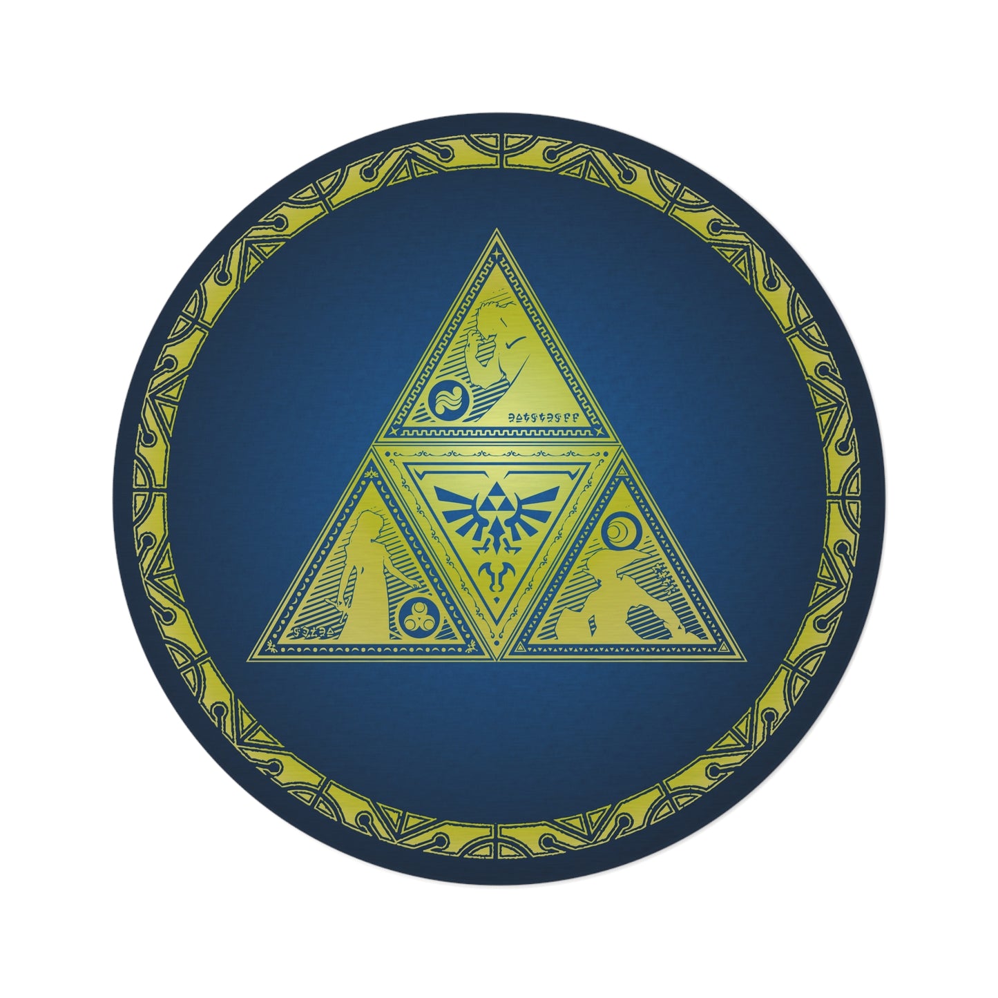 Legend of Zelda Triforce Round Rug 60'' diameter