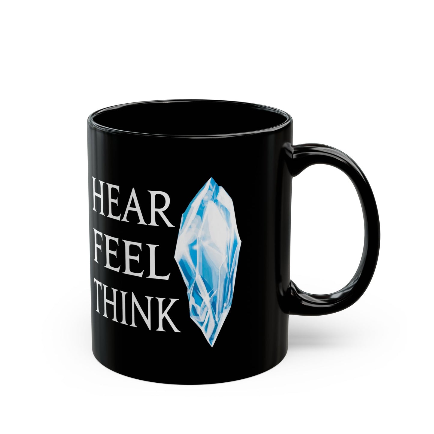 Hear Feel Think Hydaelyn FFXIV 11 & 15oz Black Mug