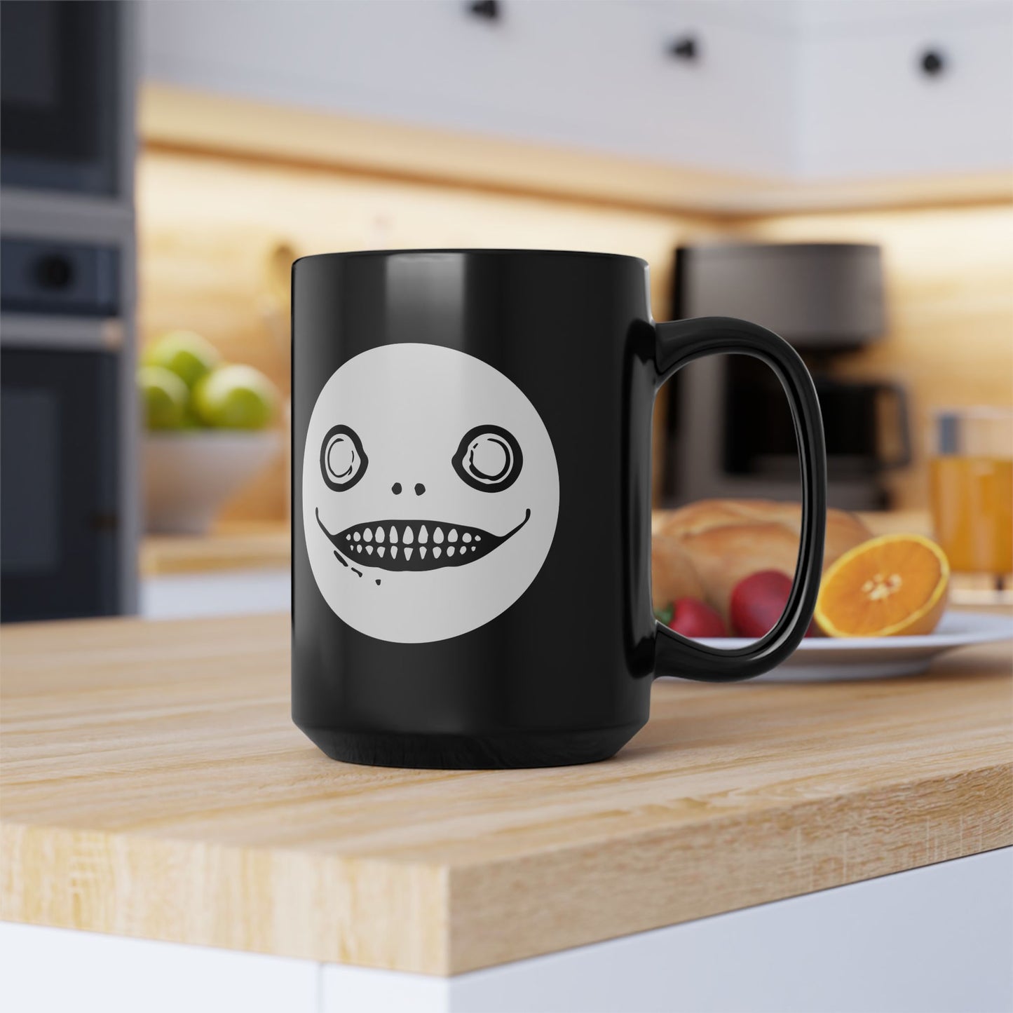 Emil / Yoko Taro face maks NieR Series 11 & 15oz Black Mug