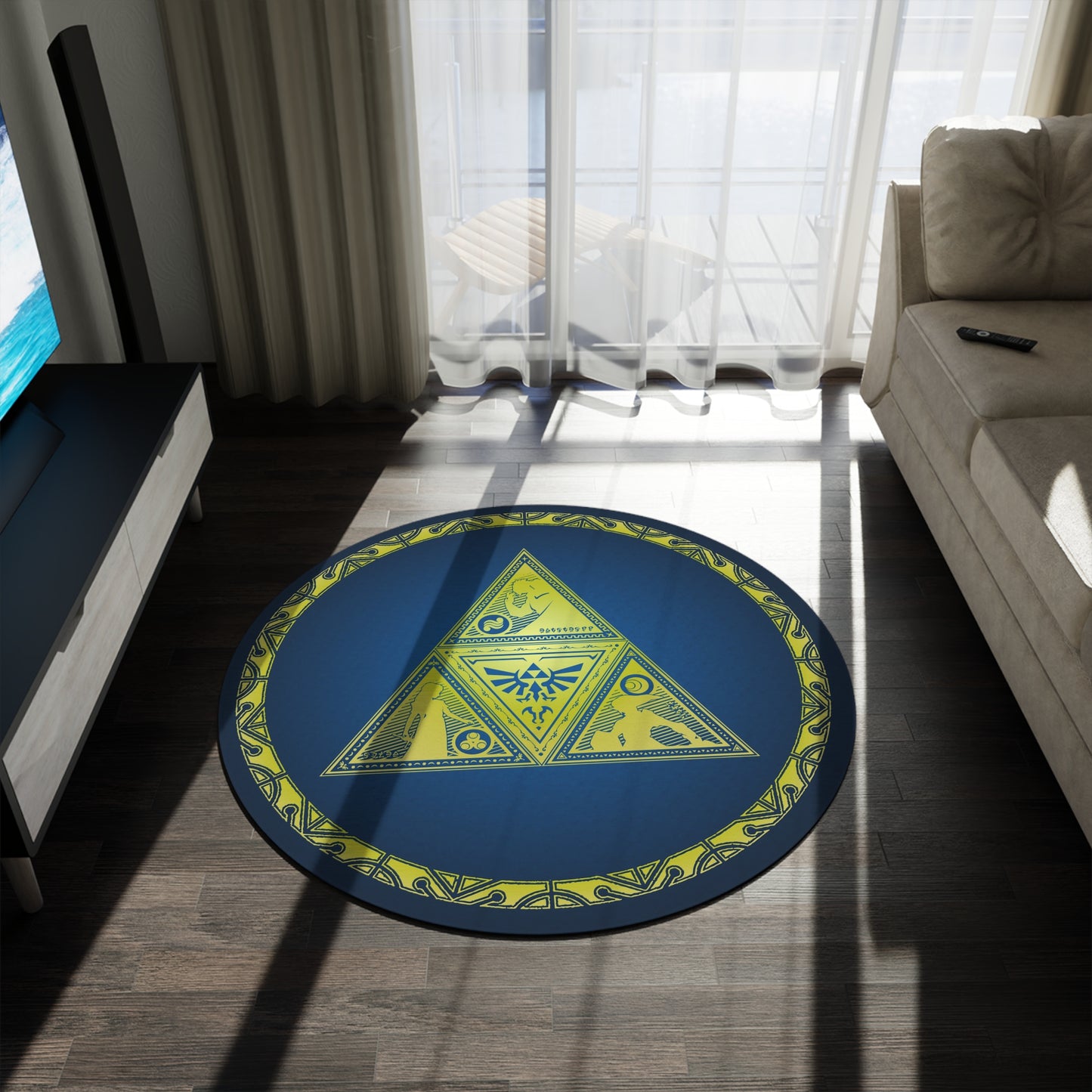Legend of Zelda Triforce Round Rug 60'' diameter