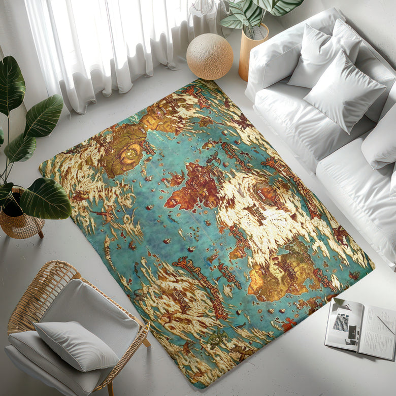 World map Hydaelyn Etheirys Dawntrail - FFXIV Outdoor Rug  24'' to 84''