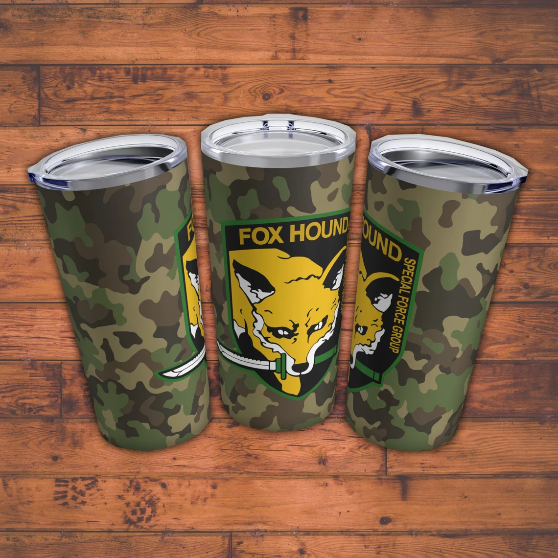 Fox Hound Military Pattern Metal Gear Tumbler 20oz