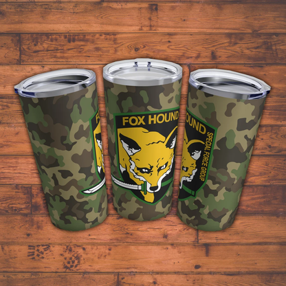 Fox Hound Military Pattern Metal Gear Tumbler 20oz