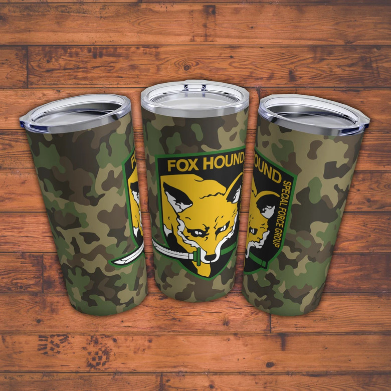 Fox Hound Military Pattern Metal Gear Tumbler 20oz