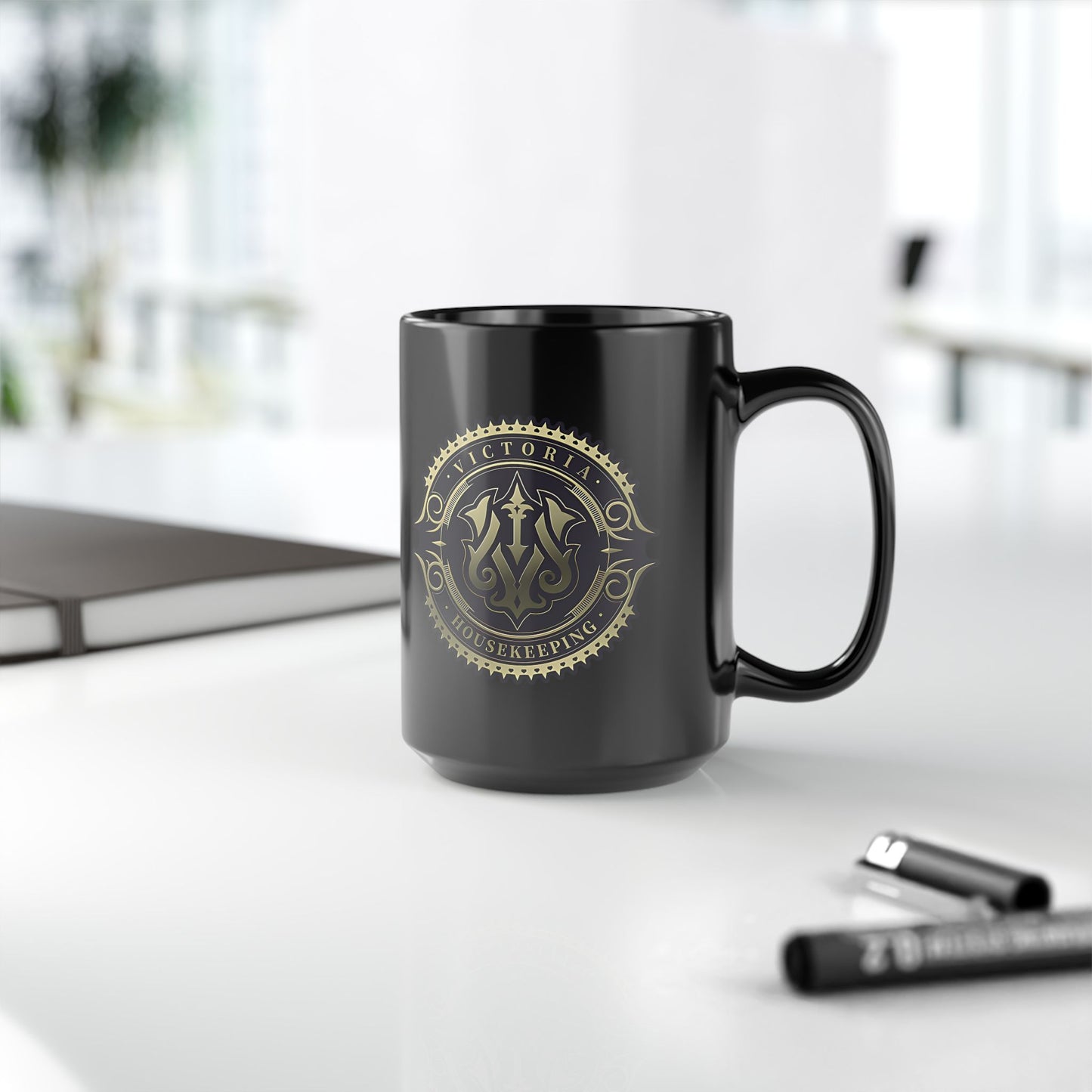 Victoria Housekeeping from ZZZ 11oz & 15oz Black Mug