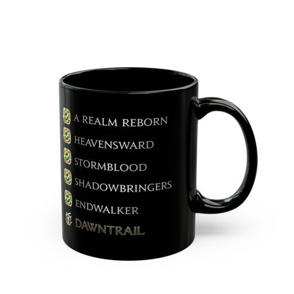 The lastest MSQ FFXIV Dawntrail FFXIV 11 & 15oz Black Mug
