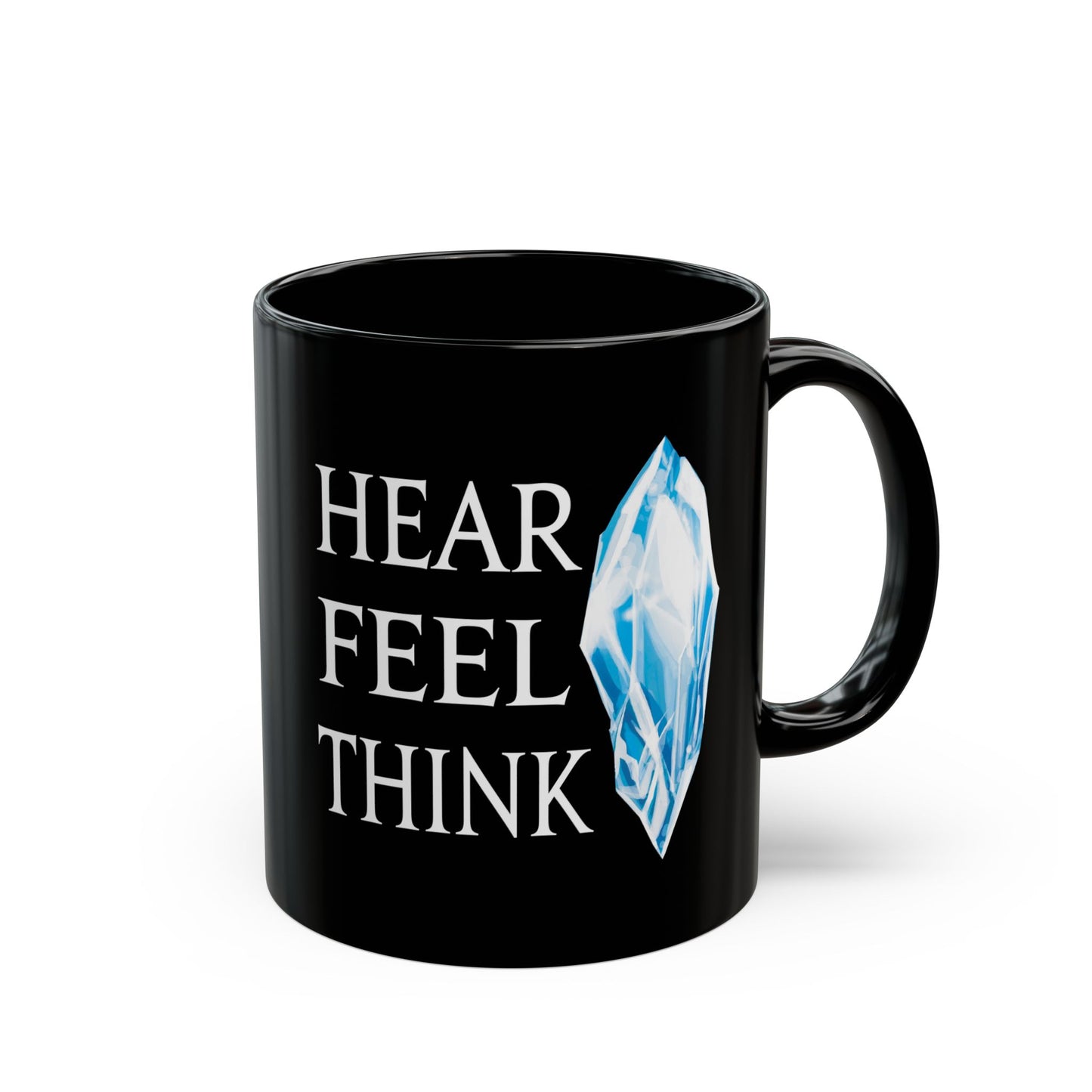 Hear Feel Think Hydaelyn FFXIV 11 & 15oz Black Mug