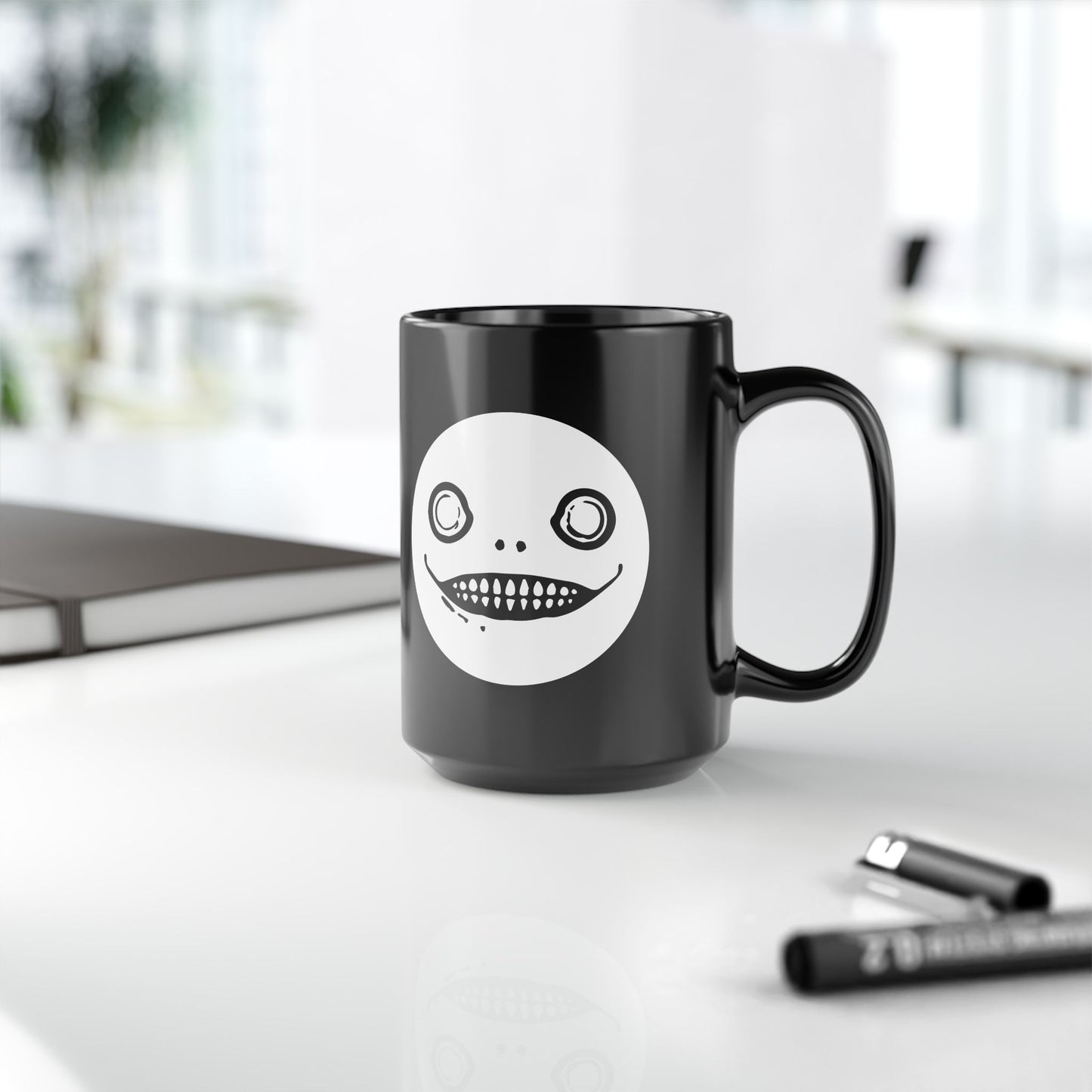 Emil / Yoko Taro face maks NieR Series 11 & 15oz Black Mug