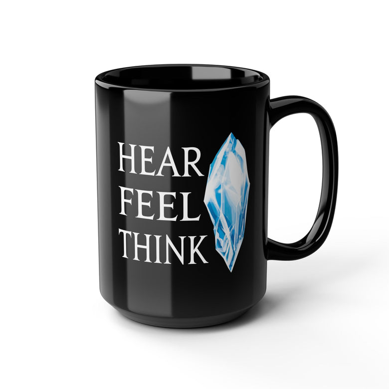 Hear Feel Think Hydaelyn FFXIV 11 & 15oz Black Mug