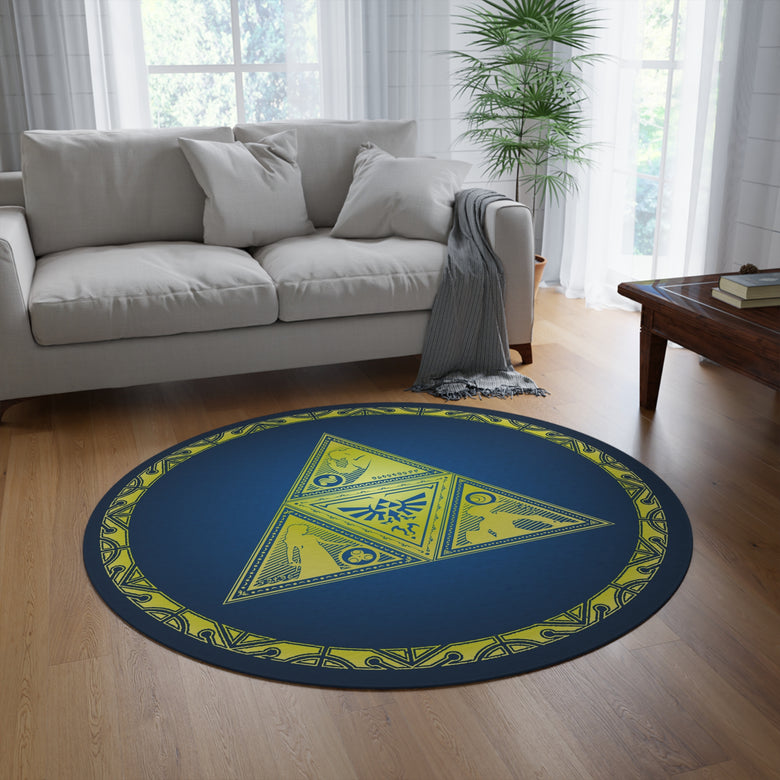 Legend of Zelda Triforce Round Rug 60'' diameter