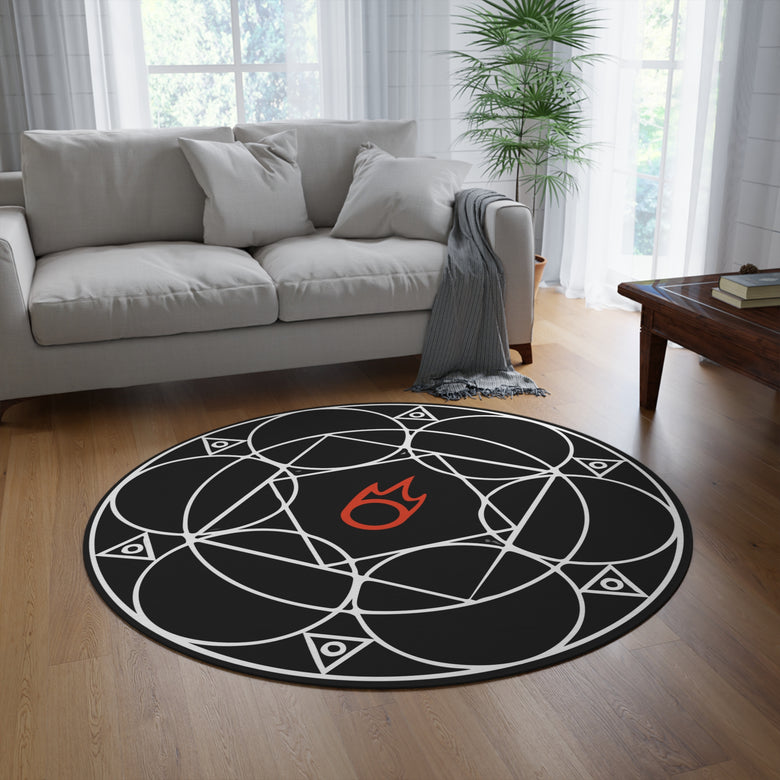 FFXIV Black Mage Ley Lines Round Rug 60''